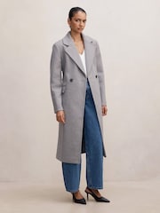 Forever New Grey Ariella Petite Double Breasted Coat - Image 5 of 5