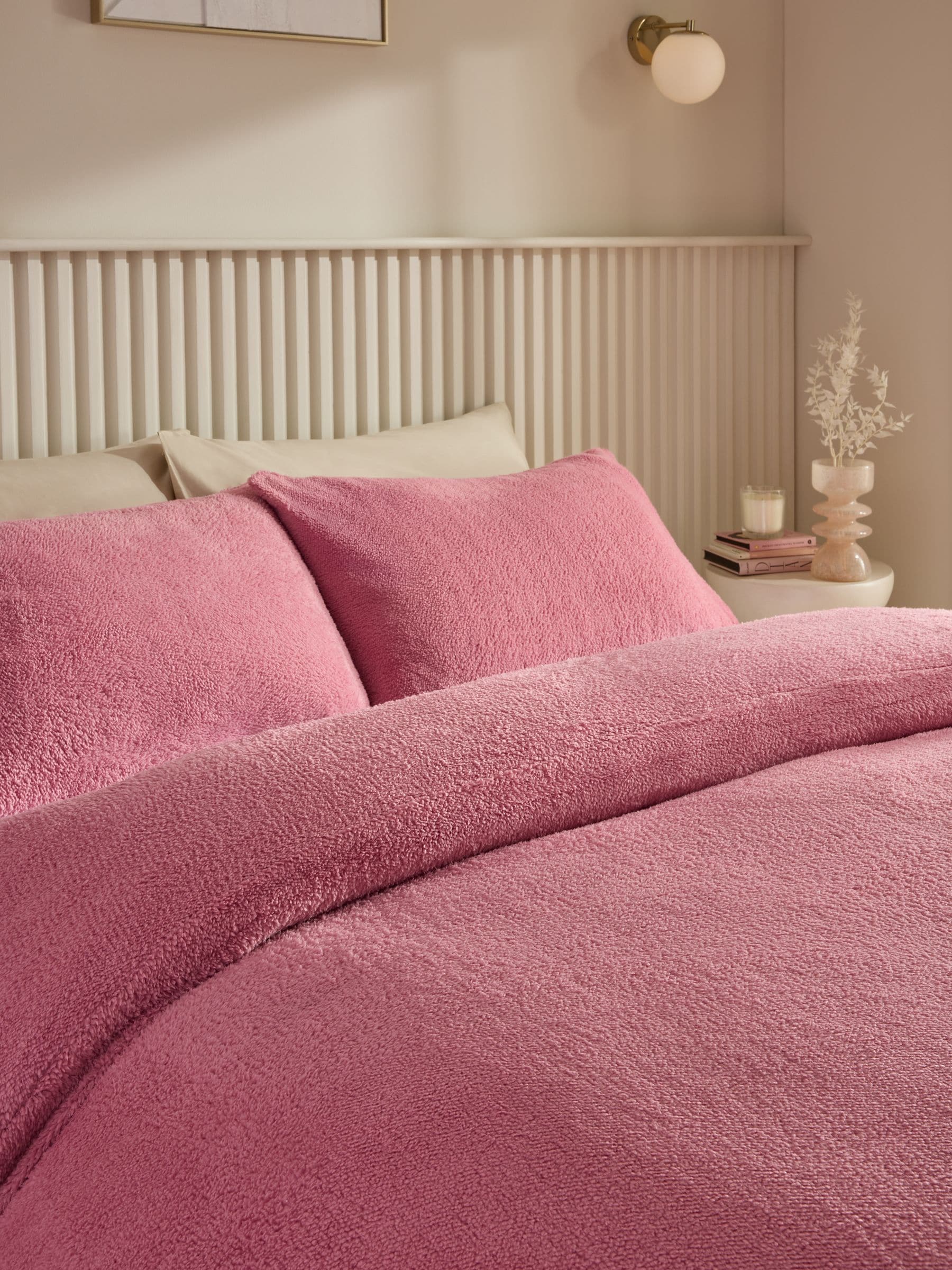 Buy Pink Soft Teddy Fleece Duvet Cover and Pillowcase Set from Next Austria