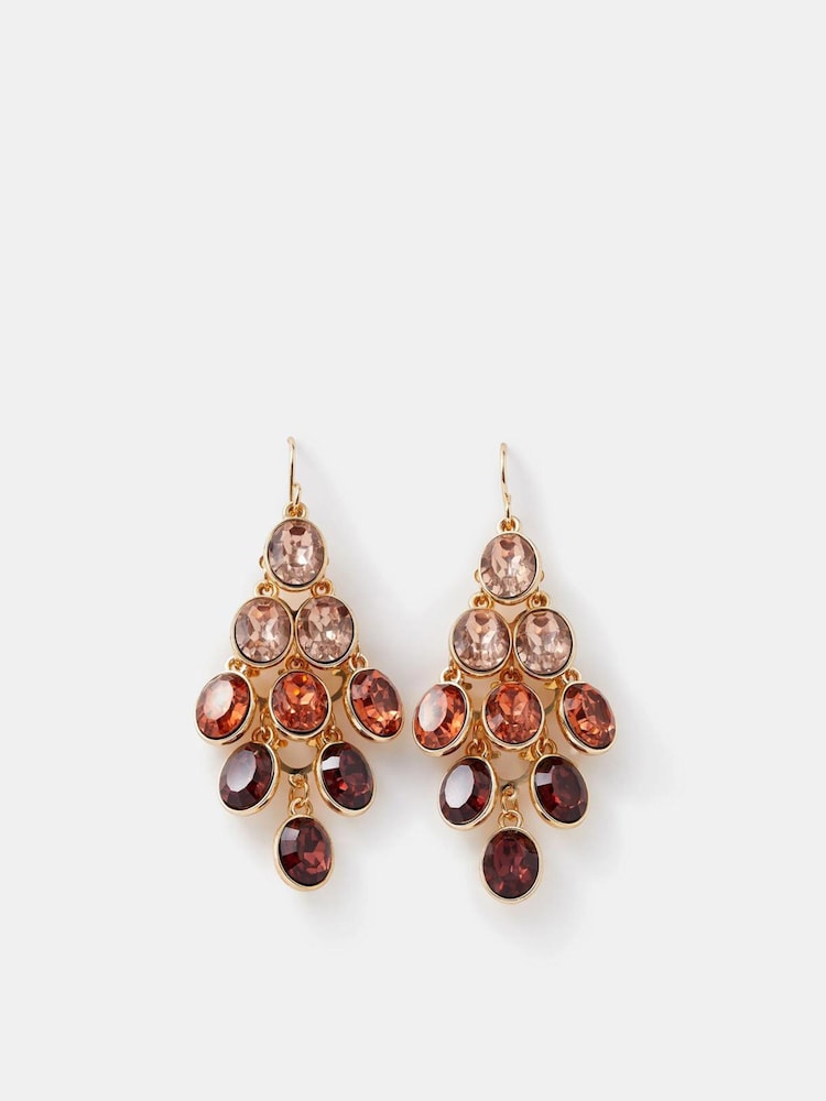 Accessorize Brown Ombré Chandelier Drop Earrings - Image 2 of 2 Accessorize Brown Ombré Chandelier Drop Earrings - Image 2 of 2