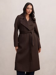 Forever New Brown Rebecca Relaxed Felled Coat - Image 1 of 5