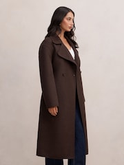 Forever New Brown Rebecca Relaxed Felled Coat - Image 4 of 5