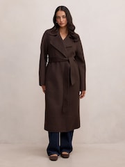 Forever New Brown Rebecca Relaxed Felled Coat - Image 5 of 5
