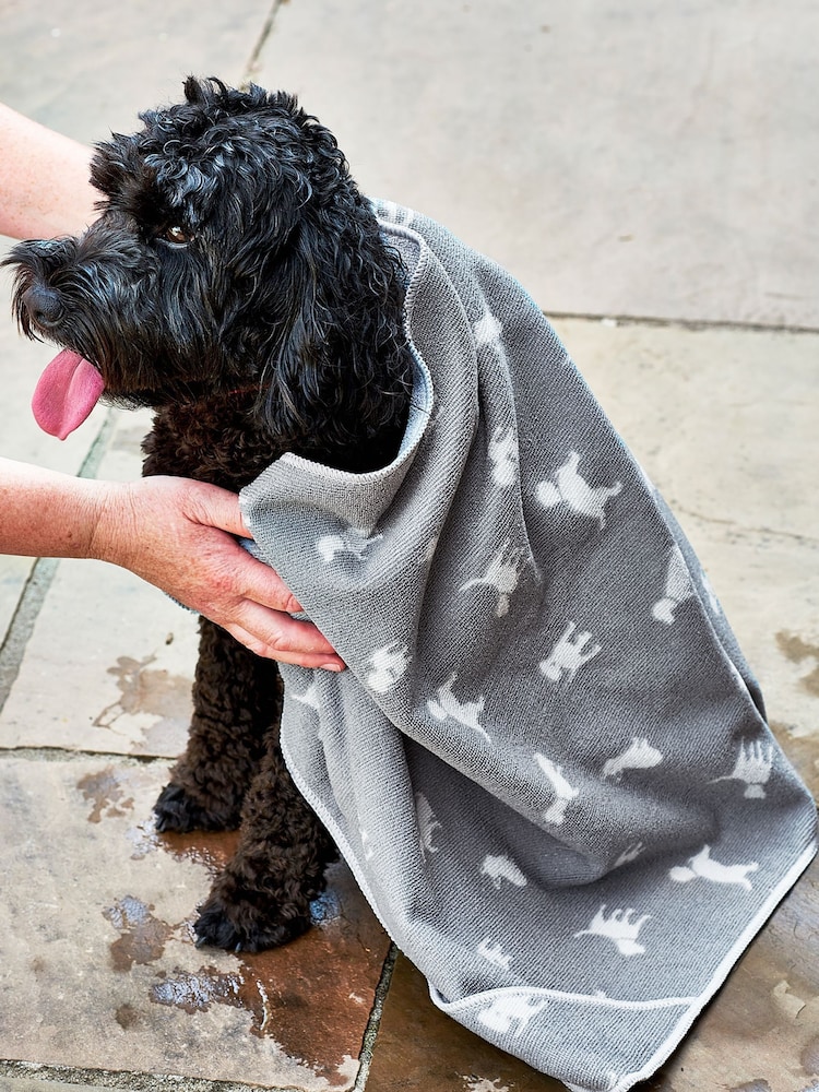 Grey Printed Pet Towel - Image 1 of 2