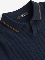 Navy Polo Short Sleeve Trophy Neck 100% Cotton Jumper (3-16yrs) - Image 5 of 5