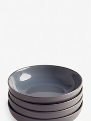 Slate Blue Logan Reactive Glaze Set of 4 Pasta Bowls - Image 2 of 4