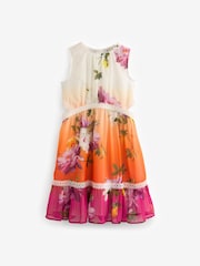 Baker by Ted Baker Multi Cutout Ombre Chiffon Dress - Image 5 of 9