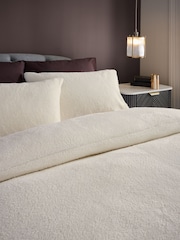 Cream Soft Teddy Fleece Duvet Cover and Pillowcase Set - Image 3 of 4