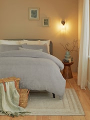 Silver Soft Teddy Fleece Duvet Cover and Pillowcase Set - Image 2 of 4