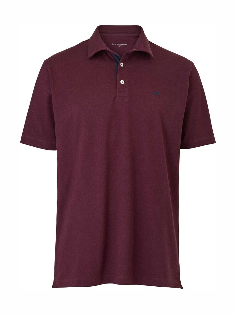 Savile Row Company Red Classic Fit Cotton Pique Short Sleeve Polo Shirt - Image 1 of 2