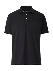 Savile Row Company Black Classic Fit Cotton Pique Short Sleeve Polo Shirt - Image 1 of 2