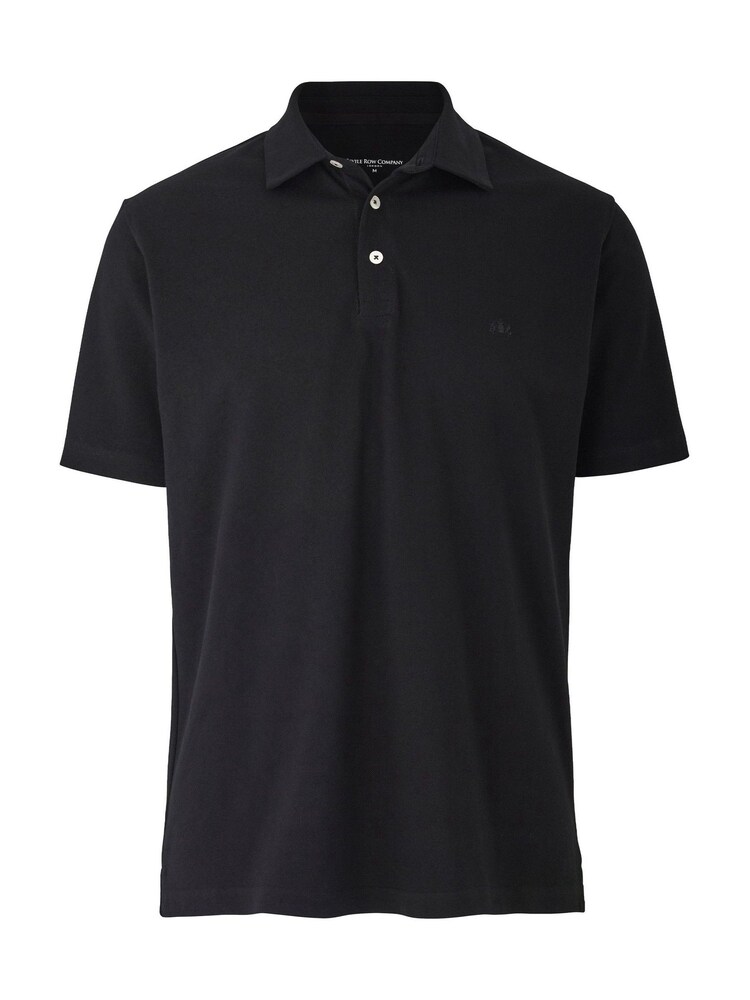 Savile Row Company Black Classic Fit Cotton Pique Short Sleeve Polo Shirt - Image 1 of 2