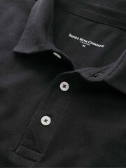 Savile Row Company Black Classic Fit Cotton Pique Short Sleeve Polo Shirt - Image 2 of 2