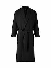 Savile Row Company Black Cotton Waffle Dressing Gown - Image 3 of 5