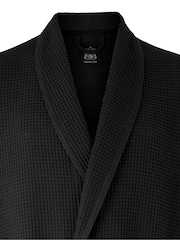 Savile Row Company Black Cotton Waffle Dressing Gown - Image 4 of 5