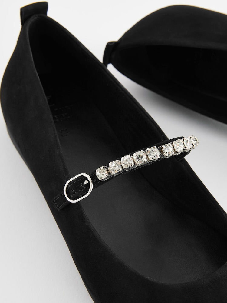 Black/Jewel Signature Leather Mary Jane Flat Shoes - Image 10 of 10