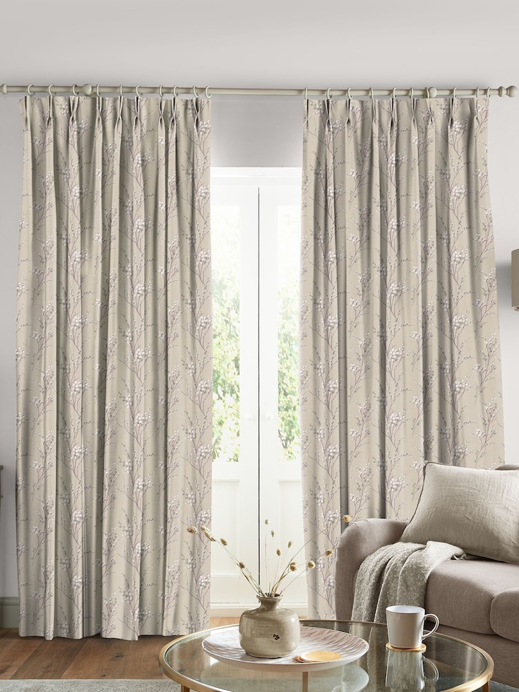 Laura Ashley Natural Pussy Willow Made to Measure Curtains - Image 1 of 10