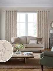 Laura Ashley Natural Pussy Willow Made to Measure Curtains - Image 2 of 10