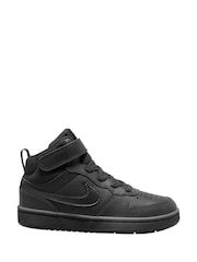 Nike Black Junior Court Borough Mid Trainers - Image 1 of 6
