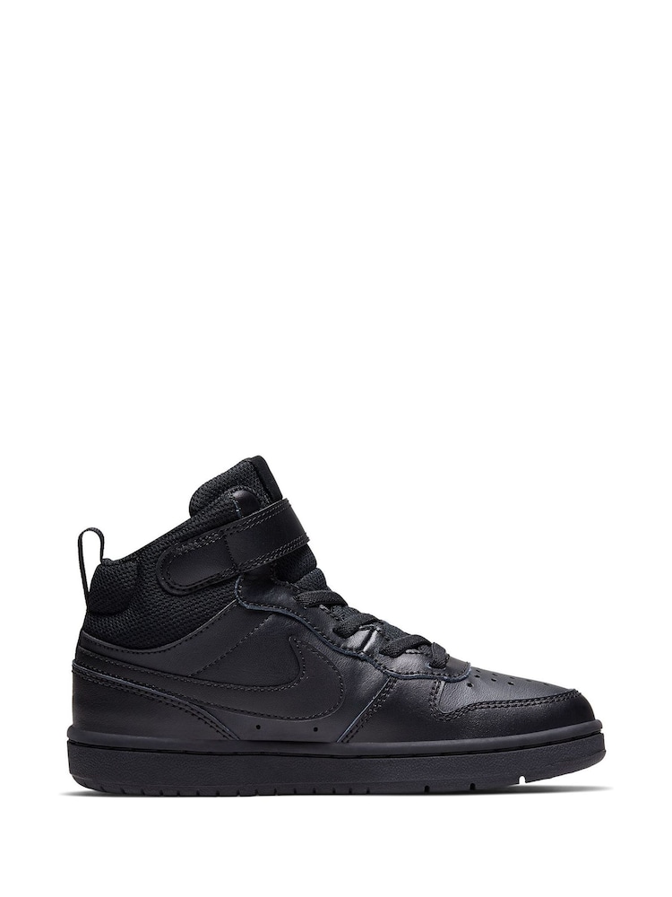 Nike Black Junior Court Borough Mid Trainers - Image 3 of 6
