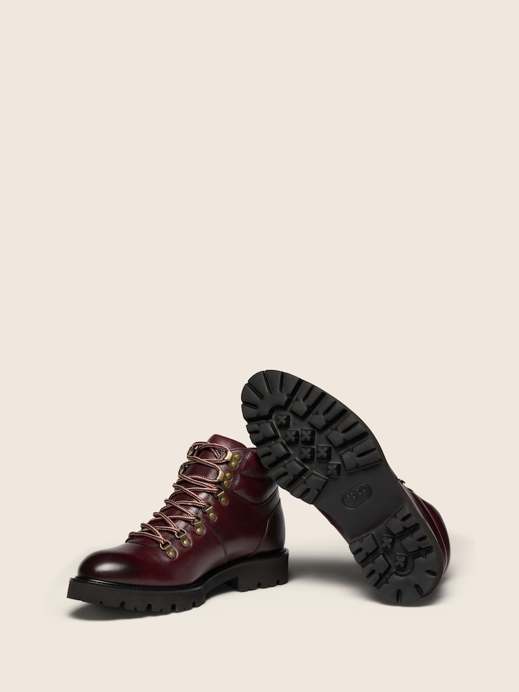 Oliver Sweeney Red Calf Leather Hiker Boots - Image 1 of 6 Oliver Sweeney Red Calf Leather Hiker Boots - Image 1 of 6