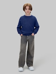 Calvin Klein Blue Knit Logo Jumper - Image 2 of 5