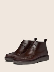 Oliver Sweeney Brown Pull Up Calf Leather Moccasin Boots - Image 1 of 6