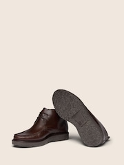 Oliver Sweeney Brown Pull Up Calf Leather Moccasin Boots - Image 4 of 6