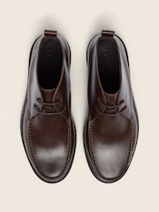 Oliver Sweeney Brown Pull Up Calf Leather Moccasin Boots - Image 5 of 6