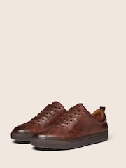 Oliver Sweeney Brown Hand Finished Calf Leather Retro Trainers - Image 1 of 6