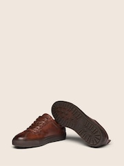 Oliver Sweeney Brown Hand Finished Calf Leather Retro Trainers - Image 4 of 6
