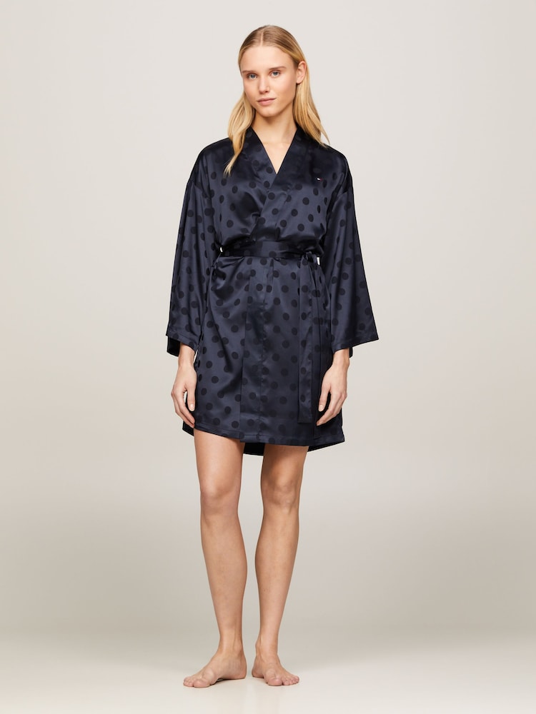 Tommy Hilfiger Blue Logo Lace Print Kimono - Image 1 of 5
