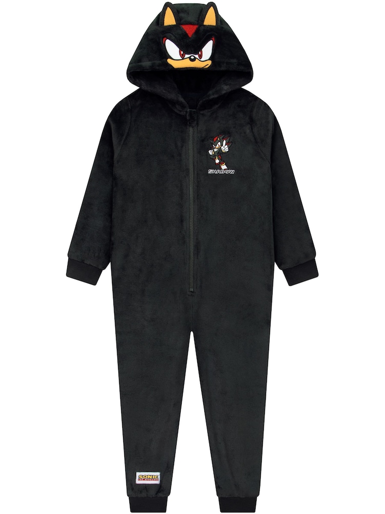 Character Black Sonic The Hedgehog Shadow Fleece Onesie - Image 1 of 6 Character Black Sonic The Hedgehog Shadow Fleece Onesie - Image 1 of 6