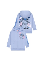 Character Blue Disney Lilo & Stitch Zip Through Hoodie With Back Print - Image 1 of 6