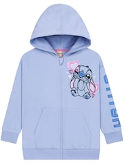 Character Blue Disney Lilo & Stitch Zip Through Hoodie With Back Print - Image 2 of 6