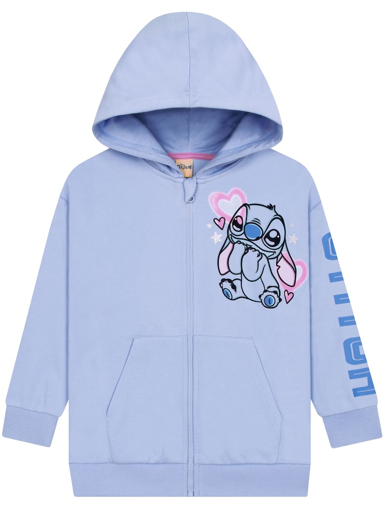 Character Blue Disney Lilo & Stitch Zip Through Hoodie With Back Print - Image 2 of 6 Character Blue Disney Lilo & Stitch Zip Through Hoodie With Back Print - Image 2 of 6