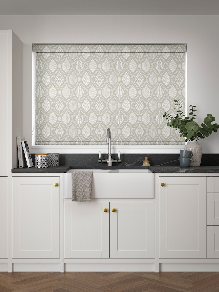 Natural Lino Leaf Made to Measure Roller Blind - Image 2 of 6