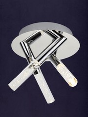 Searchlight Chrome Fizz 3 Light Bathroom Flush Pendant - Image 1 of 4