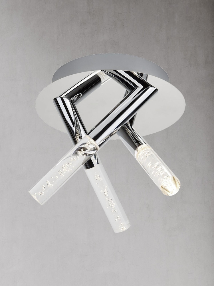 Searchlight Chrome Fizz 3 Light Bathroom Flush Pendant - Image 2 of 4