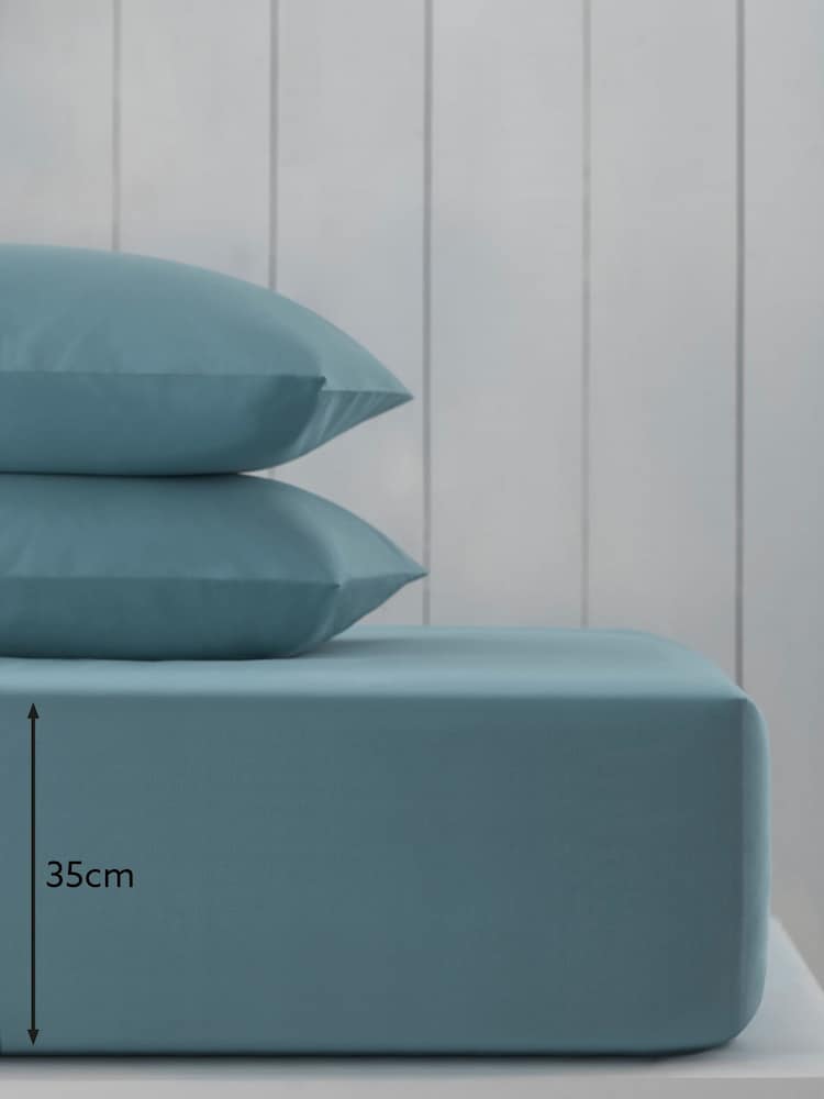 Blue Slate Cotton Rich Deep Fitted Sheet - Image 2 of 2 Blue Slate Cotton Rich Deep Fitted Sheet - Image 2 of 2