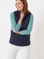 Crew Clothing Company Blue Textured Nylon Gilet - Image 1 of 4