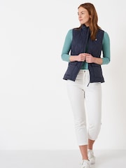Crew Clothing Company Blue Textured Nylon Gilet - Image 3 of 4