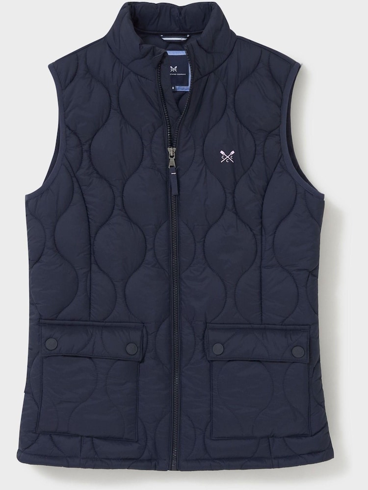 Crew Clothing Company Blue Textured Nylon Gilet - Image 4 of 4