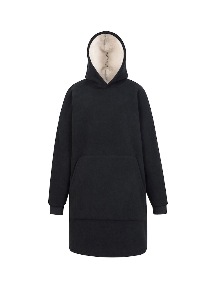 Mountain Warehouse Black Womens Snug Borg Lined Hooded Blanket - Image 1 of 1