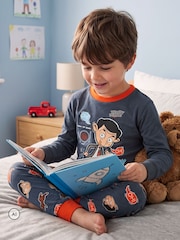 Character Blue Mr Bean And Teddy Long Sleeve Pyjamas - Image 2 of 6