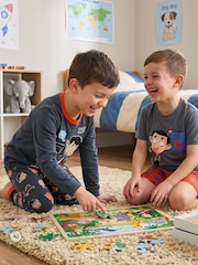 Character Blue Mr Bean And Teddy Long Sleeve Pyjamas - Image 3 of 6