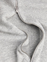 JACK & JONES Grey Fluffy Zip Through High Neck Cardigan - Image 3 of 5