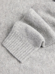 JACK & JONES Grey Fluffy Zip Through High Neck Cardigan - Image 4 of 5