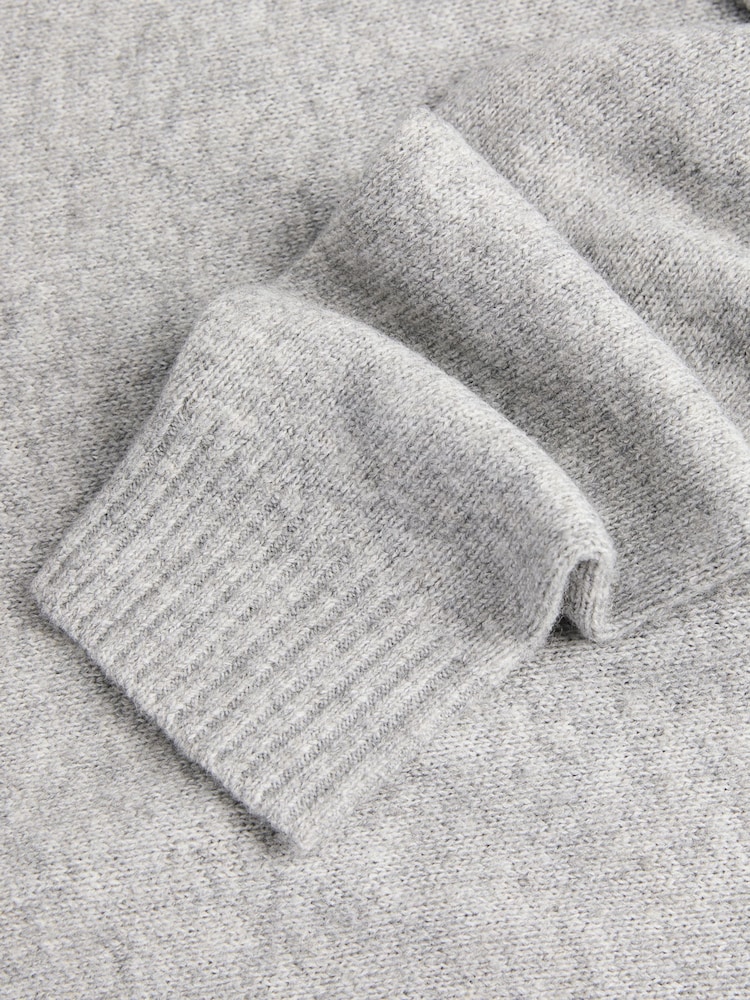 JACK & JONES Grey Fluffy Zip Through High Neck Cardigan - Image 8 of 8 JACK & JONES Grey Fluffy Zip Through High Neck Cardigan - Image 8 of 8