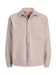 JACK & JONES Cream Button Down Overshirt - Image 5 of 8