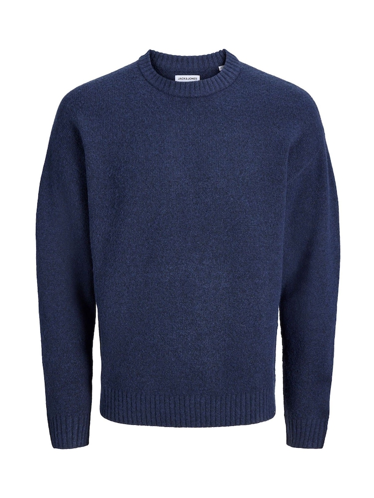 JACK & JONES Blue Fluffy Crew Neck Knitted Jumper - Image 1 of 4